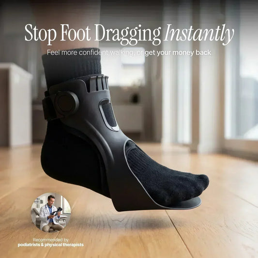 🦵 50 % RABATT I BEGRENSET TID! ✨ Justerbar fotstøtte med oppblåsbar innersåle – gir bedre stabilitet ved gange og støtte mot snubling 🚶