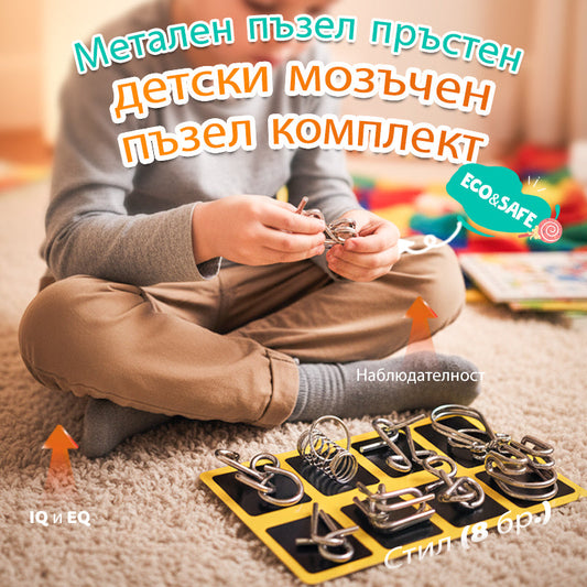🧠IQ Toys образователни интелектуални играчки, метални пъзели Задача за ума