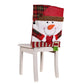 🎅 50 % RABATT! ✨ Stoltrekk med julemotiv – lin og børstet stoff, med motiv av julenissen, snømann og elg, størrelse 54 × 48 cm – festlig beskyttelse til høytidsfeiringer 🪑
