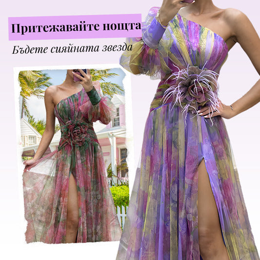 💜【Неделя с 49% отстъпка!】. Рокля „Мираж“ с цветни блокове✨