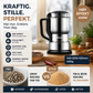 🛡️ Kompakt hjemmekvern – kraftig kobbermotor, 316 stål, lavt støynivå. Ideell til baking, matlaging og DIY – presis og effektiv hver gang! 🌿🔧