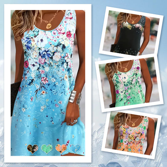 👗🌼Женска флорална лятна рокля без ръкави
