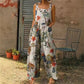 【S-3XL】🌼Дженски гащеризон с щампиран широк крачол