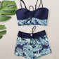 👙Costum de baie din două piese cu imprimeu, pentru femei
