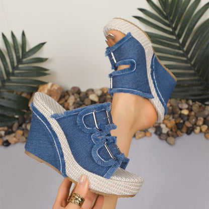 👡ЛЕТНИ РАЗПРОДАЖБИ 2026🔥Дамски ежедневни сандали с платформа от деним