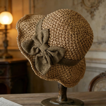🧢 СЕГА С23% ОТСТЪПКА! 🌞 Елегантна плетена сламена шапка с панделка – дишаща, сгъваема и идеална за плажа и пътувания 👒