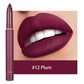 💄 Creion de buze mat – rezistent la apă, rezistență de 8 ore, ascuțitoare încorporată 💋✨