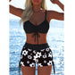 Set de bikini pentru femei cu șnur și pantaloni scurți tip „boy shorts”