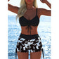 Set de bikini pentru femei cu șnur și pantaloni scurți tip „boy shorts”