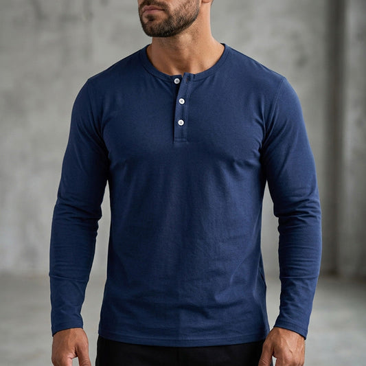 ✨ Neuheiten-Launch + 50%! Lässiges Herren-Langarm-Henleyshirt
