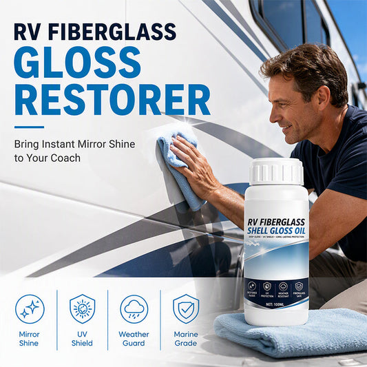 🚐 BEGRENSET TID: 50 % RABATT! ✨ Glansgjenopprettende olje for glassfiber på bobiler – med UV-beskyttelse, enkel å påføre, langvarig effekt ✨