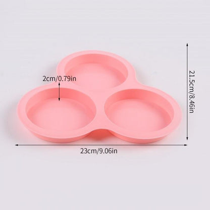 🧁 50 % RABATT! ✨ Silikonkakeform med 3 hulrom, 4 tommer – lett å få ut kaken, varmebestandig og fleksibel utforming samt slitesterk konstruksjon i ett stykke – perfekt til regnbue-kake, pizza og baking i luftfryser 🍕