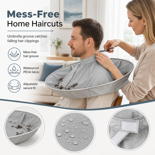✂️ 🎁Kjøp 2, få 1 gratis💈 Pustevennlig klippekappe for voksne – vanntett og luktfri, egnet for frisører og hårfarging 👨‍👩‍👧