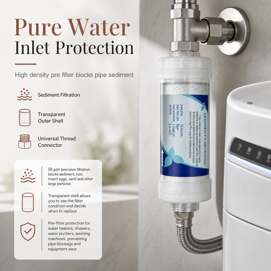 🚿💧 5-tommers sedimentfilter – PP-bomull for toaletter, dusjer og hvitevarer ✨