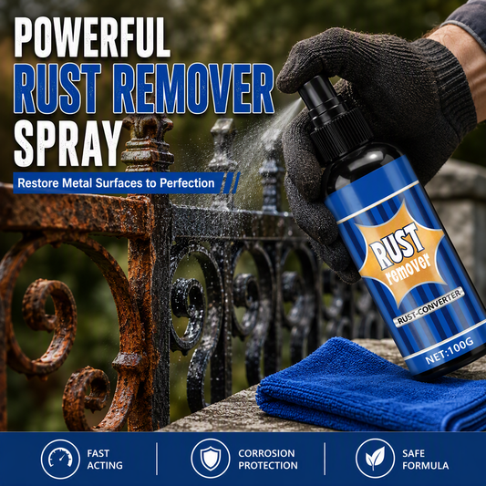 Spray for rustfjerning og beskyttende rustomdanner for metall