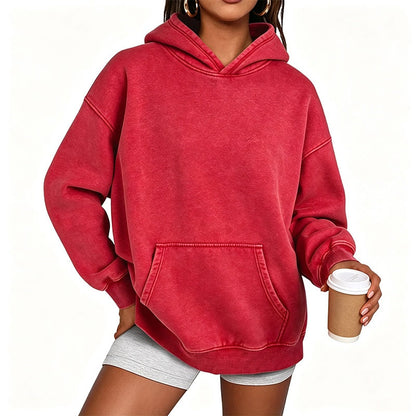 ⌛Tidsbegrenset tilbud – Unisex, avslappet, oversized hoodie med acid wash-effekt