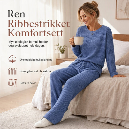 Avslappende strikket loungewear-sett for kvinner
