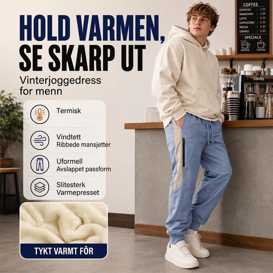 Vindtette termiebukser for herrer med elastiske mansjetter – Varm og funksjonell vinterbukse ✨❄️
