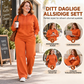 Avslappet, løstsittende 2-delt loungewear-sett for kvinner
