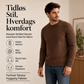 Herre, uformell genser med ribbestrikk og rund hals