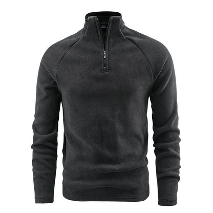 🧥 Varm herre-sweatshirt i polar fleece med stående krage