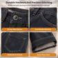 Tykke vinterjeans for menn – løse, rette ben, tykke og varme, business-casual denimbukser