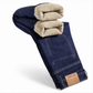 Tykke vinterjeans for menn – løse, rette ben, tykke og varme, business-casual denimbukser