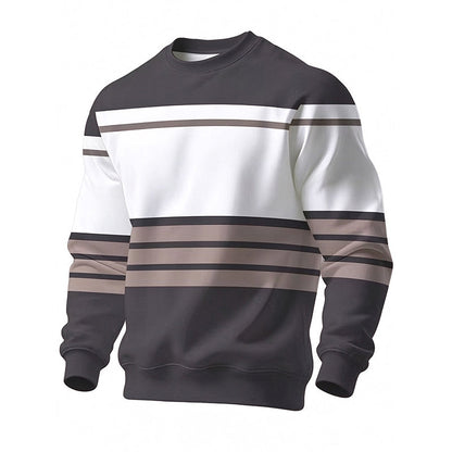 Herre crewneck sweatshirt med striper – Myk og stilren hverdagsfavoritt ✨👕💫