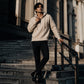 ✨【Kjøp 1, få 1 gratis】Herre hettegenser med halv glidelås og kabelstrikk – Varm og stilfull ✨👕🧶